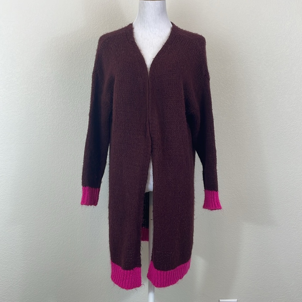 Niccolai wool/polyamide/acrylic color block cardigan size small‎
